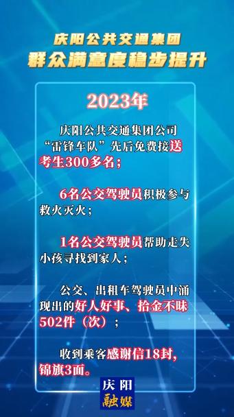 慶陽公共交通集團(tuán)，群眾滿意度穩(wěn)步提升