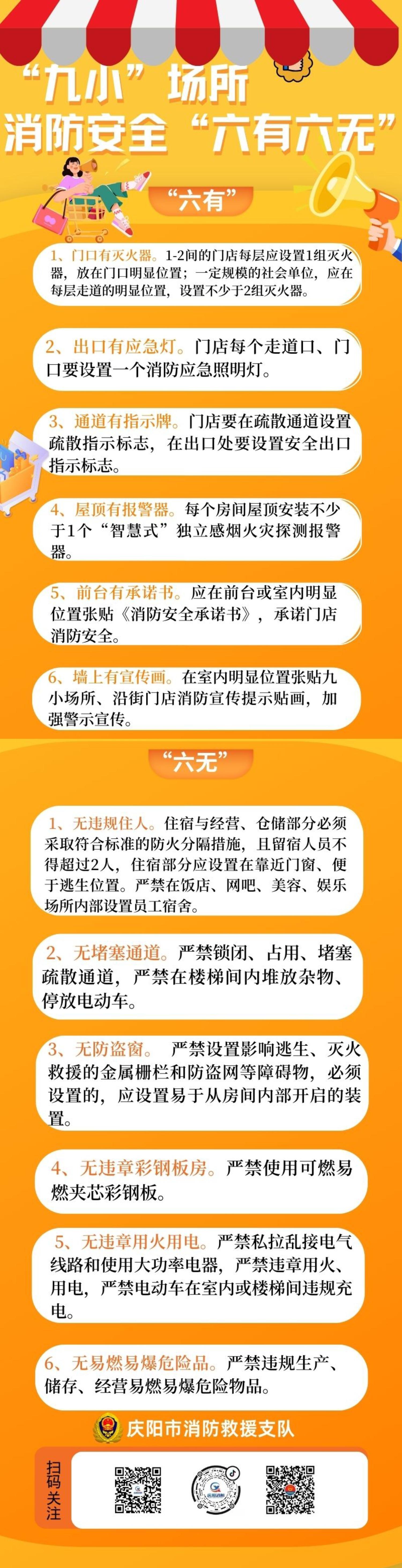 快來一起學！“九小場所”消防安全“六有六無”