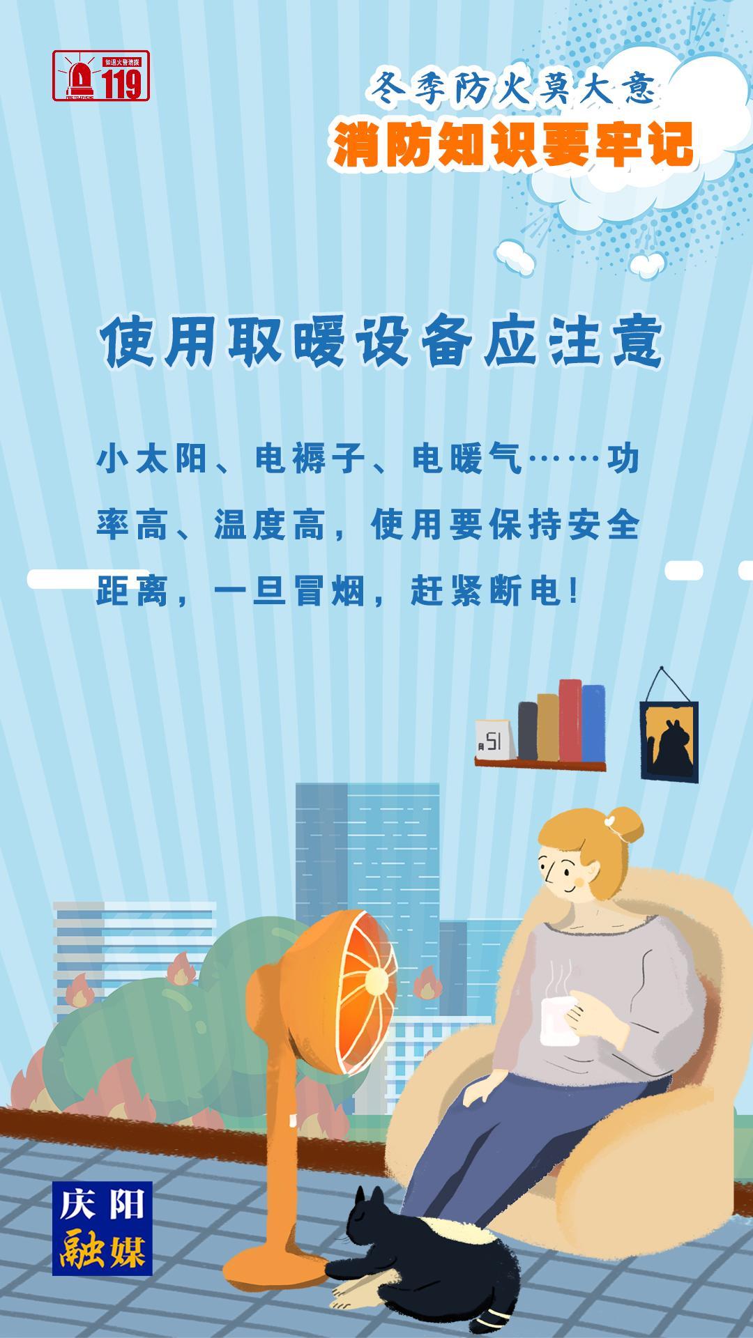 【微海報】冬季防火莫大意，使用取暖設備應注意！