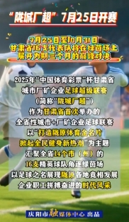 “隴城廠超”，咱甘肅人的足球賽，7月25日開賽！